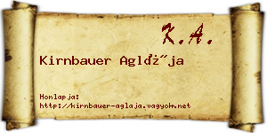 Kirnbauer Aglája névjegykártya